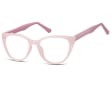 Okulary oprawki optyczne zerówki korekcyjne kocie oczy Sunoptic CP113E różowe