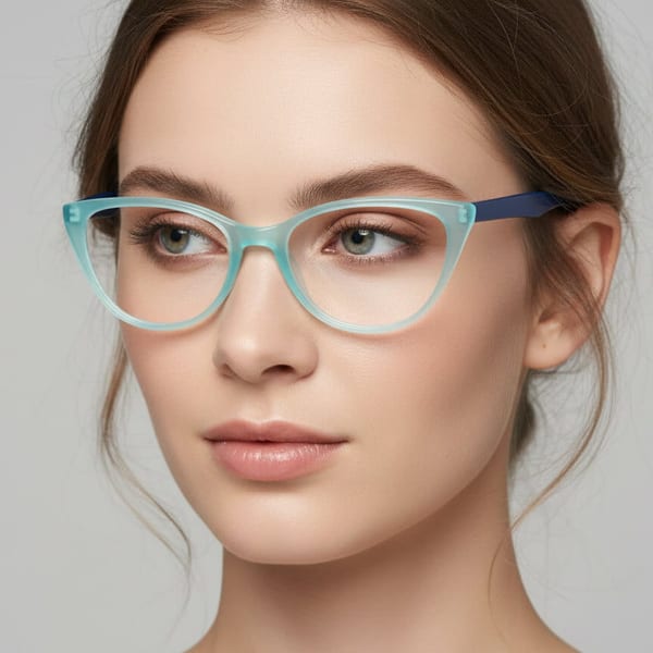 Okulary oprawki optyczne zerówki korekcyjne kocie oczy Sunoptic CP113E różowe