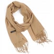 Karmelowy szalik damski gładki cashmere frędzle SZA-68