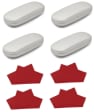 ZESTAW 8 PRODUKTÓW - 4x Etui na okulary srebrne + 4x Ściereczka z mikrofibry