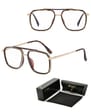 Gotowe pilotki okulary zerówki do komputera z filtrem BLUE Light 25120B panterka/złoty