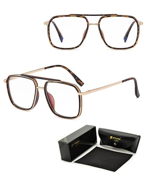 Gotowe pilotki okulary zerówki do komputera z filtrem BLUE Light 25120B panterka/złoty