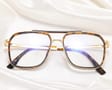Gotowe pilotki okulary zerówki do komputera z filtrem BLUE Light 25120B panterka/złoty