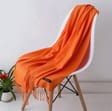 Pomarańczowy Szalik damski duży cashmere frędzle SZA-78
