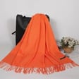 Pomarańczowy Szalik damski duży cashmere frędzle SZA-78