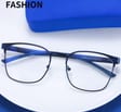 Solidne okulary zerówki do komputera BLUE LIGHT granatowo-czarne z flexami 25126E