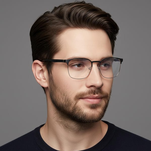 Solidne okulary zerówki do komputera BLUE LIGHT granatowo-czarne z flexami 25126E