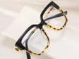 Damskie kwadratowe okulary zerówki do komputera BLUE LIGHT z flexami 25130C