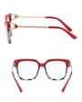 Damskie kwadratowe okulary zerówki do komputera BLUE LIGHT z flexami 25130D