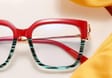 Damskie kwadratowe okulary zerówki do komputera BLUE LIGHT z flexami 25130D