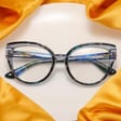 Damskie kocie okulary zerówki do komputera BLUE LIGHT na teleskopach 25128A Niebieska Pantera