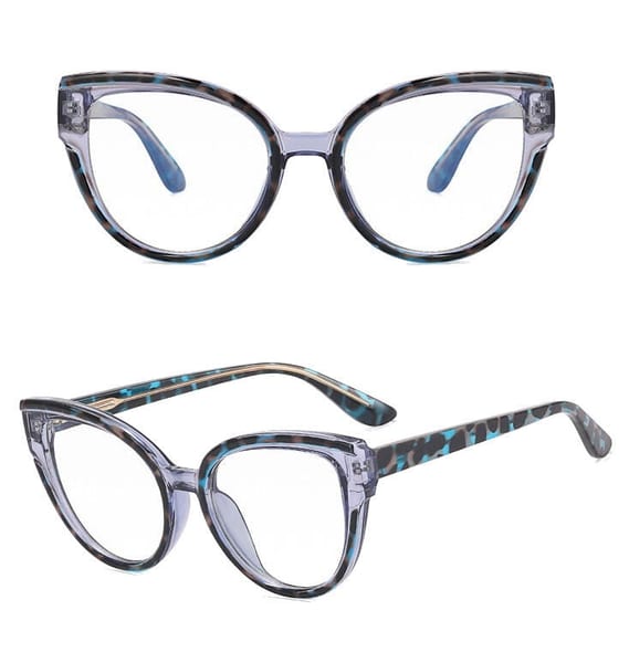 Damskie kocie okulary zerówki do komputera BLUE LIGHT na teleskopach 25128A Niebieska Pantera