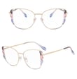Damskie kocie okulary zerówki do komputera BLUE LIGHT z flexami 25129A