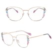 Damskie kocie okulary zerówki do komputera BLUE LIGHT z flexami 25129B