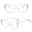 Damskie kocie okulary zerówki do komputera BLUE LIGHT z flexami 25129C