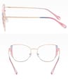 Damskie kocie okulary zerówki do komputera BLUE LIGHT z flexami 25129C