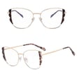 Damskie kocie okulary zerówki do komputera BLUE LIGHT z flexami 25129D