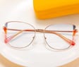 Damskie kocie okulary zerówki do komputera BLUE LIGHT z flexami 25129E
