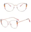 Damskie kocie okulary zerówki do komputera BLUE LIGHT z flexami 25129E