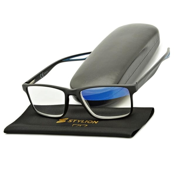 Plusy +1.00 Męskie okulary do czytania korekcyjne Blue Light + Antyrefleks ST315B