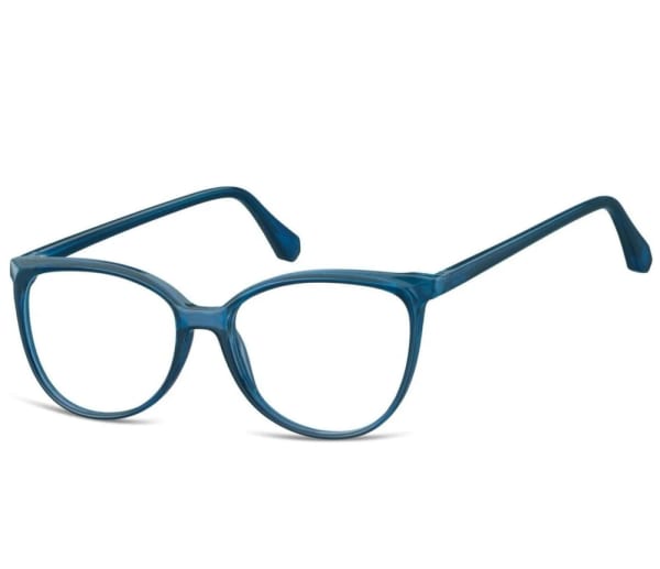 Damskie okulary optyczne zerówki kocie oczy Sunoptic CP116B granatowe
