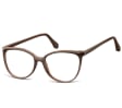 Damskie okulary optyczne zerówki kocie oczy Sunoptic CP116C ciemnobrązowe