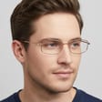 Oprawki korekcyjne zerówki okulary metalowe 799C brązowe