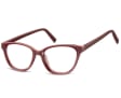 Damskie okulary optyczne zerówki kocie oczy Sunoptic CP117D bordowe