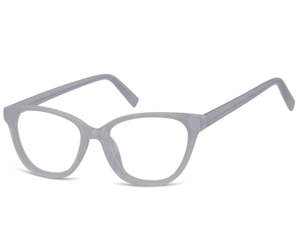 Damskie okulary optyczne zerówki kocie oczy Sunoptic CP117G mleczny szary
