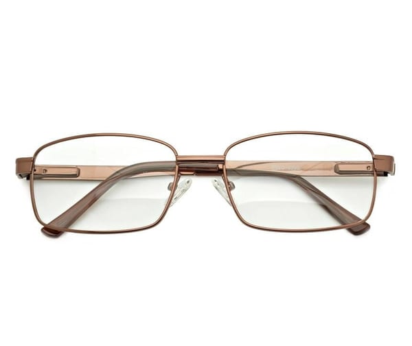 Męskie Oprawki korekcyjne zerówki okulary metalowe 639C brązowe