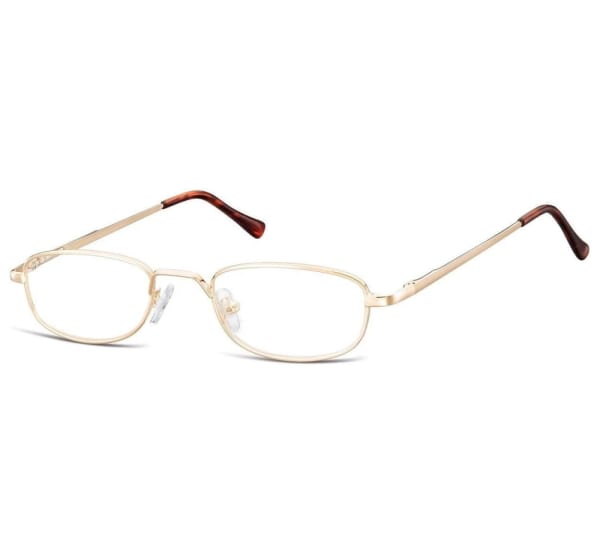 Wąskie oprawki korekcyjne zerówki okulary metalowe z uchwytem 784 złote