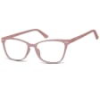 Damskie okulary optyczne zerówki kocie oczy Sunoptic CP118E mleczny różowy