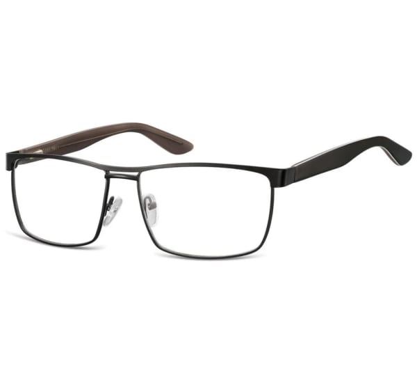 Męskie oprawki korekcyjne zerówki okulary prostokątne metalowe 880 czarne