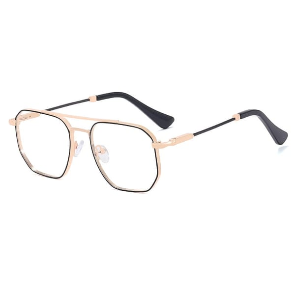 Okulary pilotki zerówki do komputera BLUE LIGHT z flexami 25140B gold/black