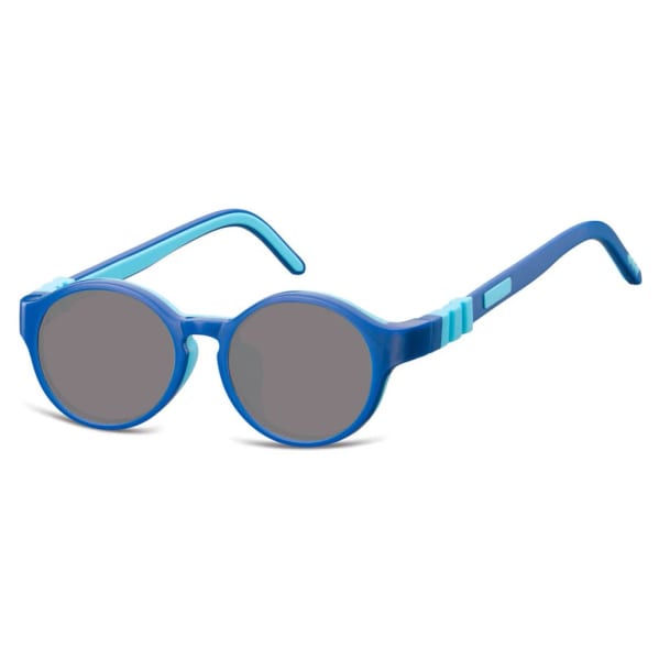 Elastyczne dziecięce okulary przeciwsłoneczne okrągłe + gumka Sunoptic SK7A granatowe