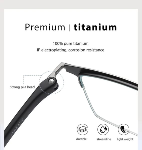 Ultralekkie tytanowe okulary zerówki z filtrem Blue Light do komputera Czarne TN826