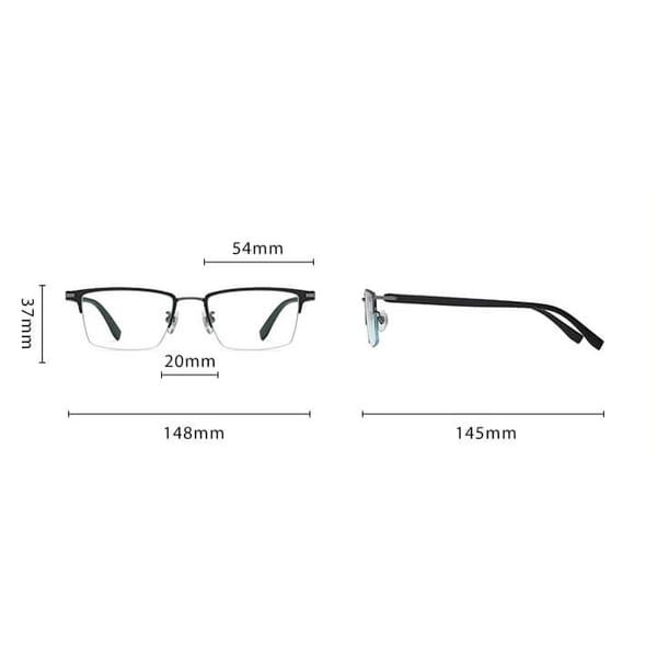 Ultralekkie tytanowe okulary zerówki z filtrem Blue Light do komputera Czarny/Grafit TN826A