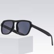 Okulary przeciwsłoneczne z filtrem UV400 pilotki STL38 czarne + akcesoria