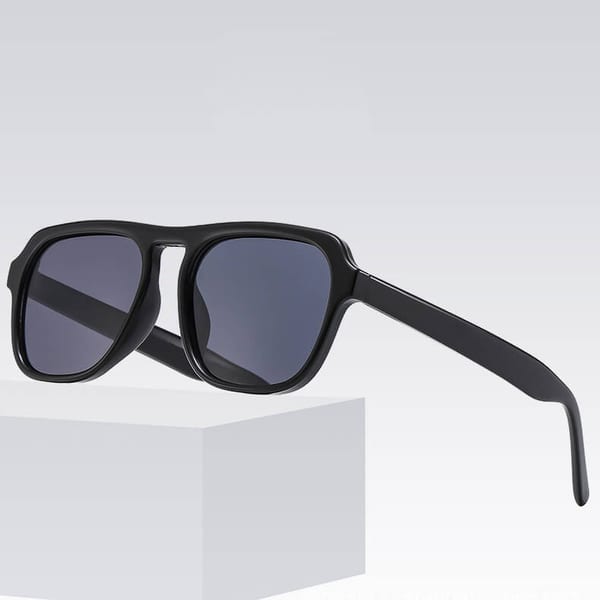 Okulary przeciwsłoneczne z filtrem UV400 pilotki STL38 czarne + akcesoria