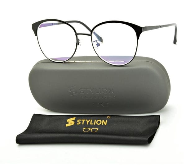 Damskie kocie okulary zerówki z antyrefleksem ST318A moc: 0.00 czarne
