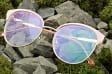 Damskie kocie okulary zerówki z antyrefleksem ST318C moc: 0.00 różowy/złoty