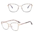 Damskie okulary Kocie  Oczy zerówki do komputera BLUE LIGHT na teleskopach 25156E Panterka/Złoty