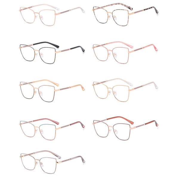 Damskie okulary Kocie Oczy zerówki do komputera BLUE LIGHT na teleskopach 25156E Panterka/Złoty