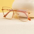 Damskie okulary Kocie  Oczy zerówki do komputera BLUE LIGHT z fleksami 25145C Złoty/Beż