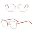 Damskie okulary Kocie  Oczy zerówki do komputera BLUE LIGHT z fleksami 25145C Złoty/Beż