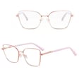 Damskie okulary Kocie  Oczy zerówki do komputera BLUE LIGHT z fleksami 25145G Złoty/Perłowy