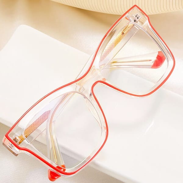 Damskie kwadratowe okulary zerówki do komputera BLUE LIGHT z flexami 25157C Transparentny Niebieski/Panterka