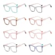 Damskie kwadratowe okulary zerówki do komputera BLUE LIGHT z flexami 25157C Transparentny Niebieski/Panterka