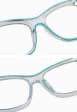 Damskie kwadratowe okulary zerówki do komputera BLUE LIGHT z flexami 25157F Transparentny/Zielony