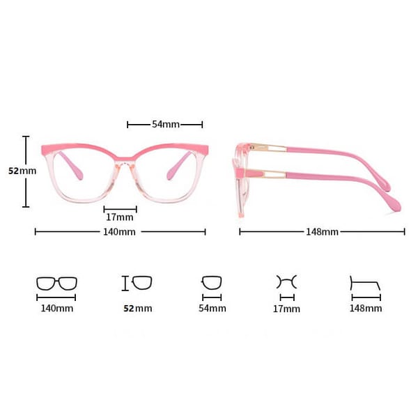 Damskie kocie oczy okulary zerówki do komputera BLUE LIGHT 25144 Czarne